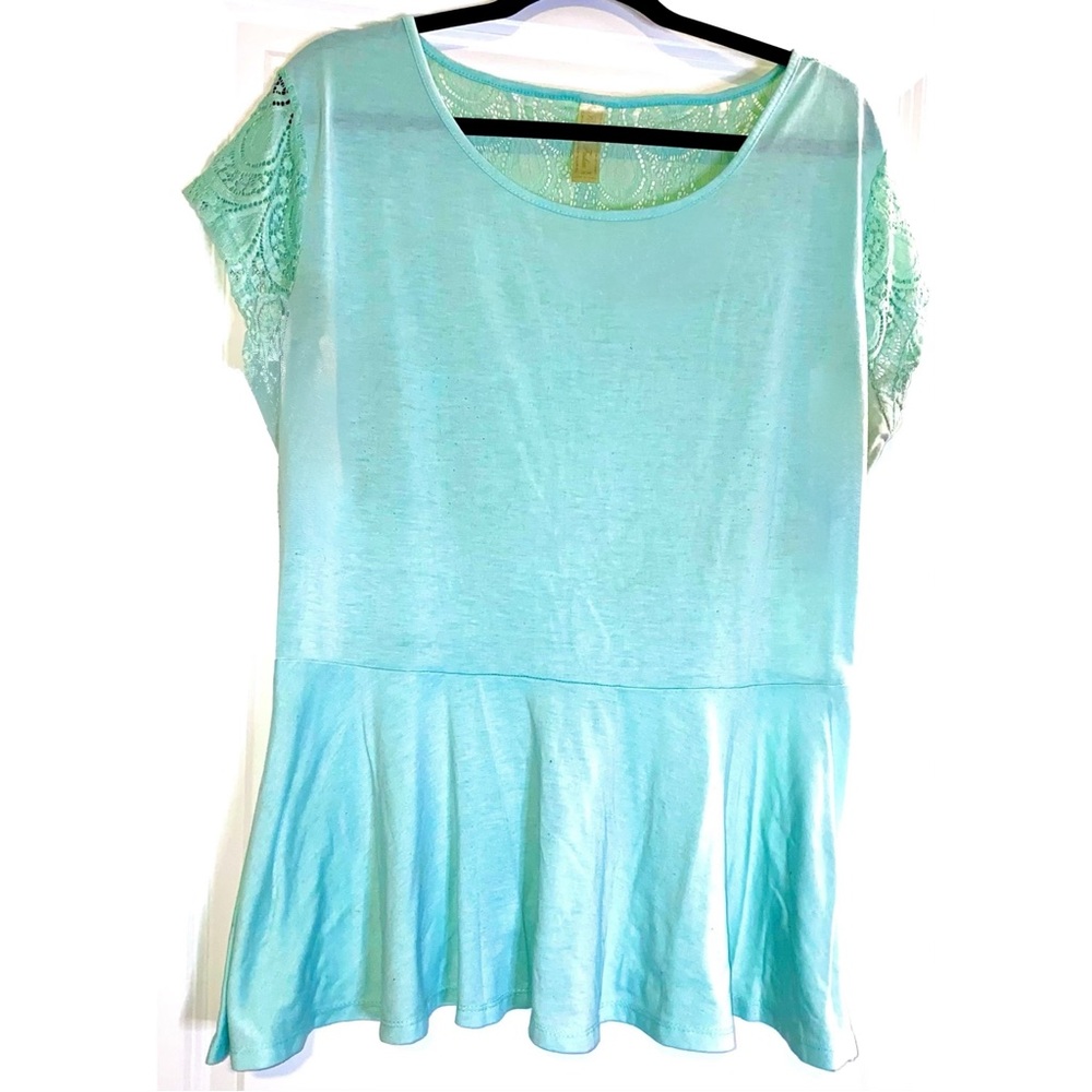 Plus Size Pastel Aqua Blue Empire Waist Top Size 2X-3X